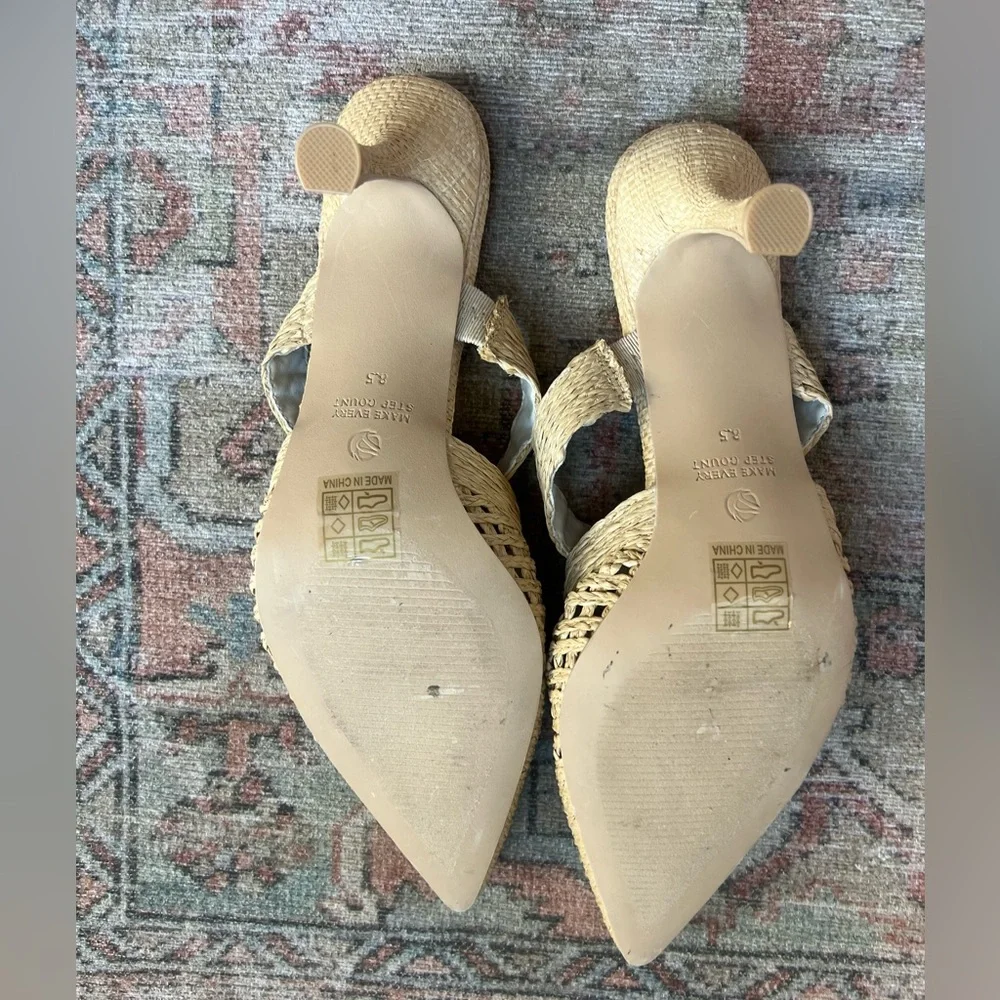 NWOT Freshly Picked Raffia Pointed Toe Mule - Picture 7 of 9